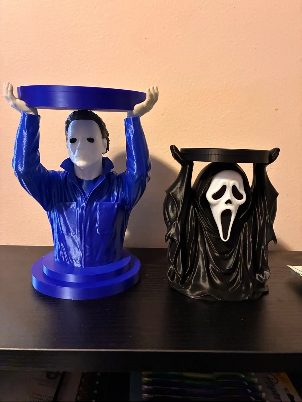 Blue Michael Myers Candle Holder Statue - Horror Party Décor